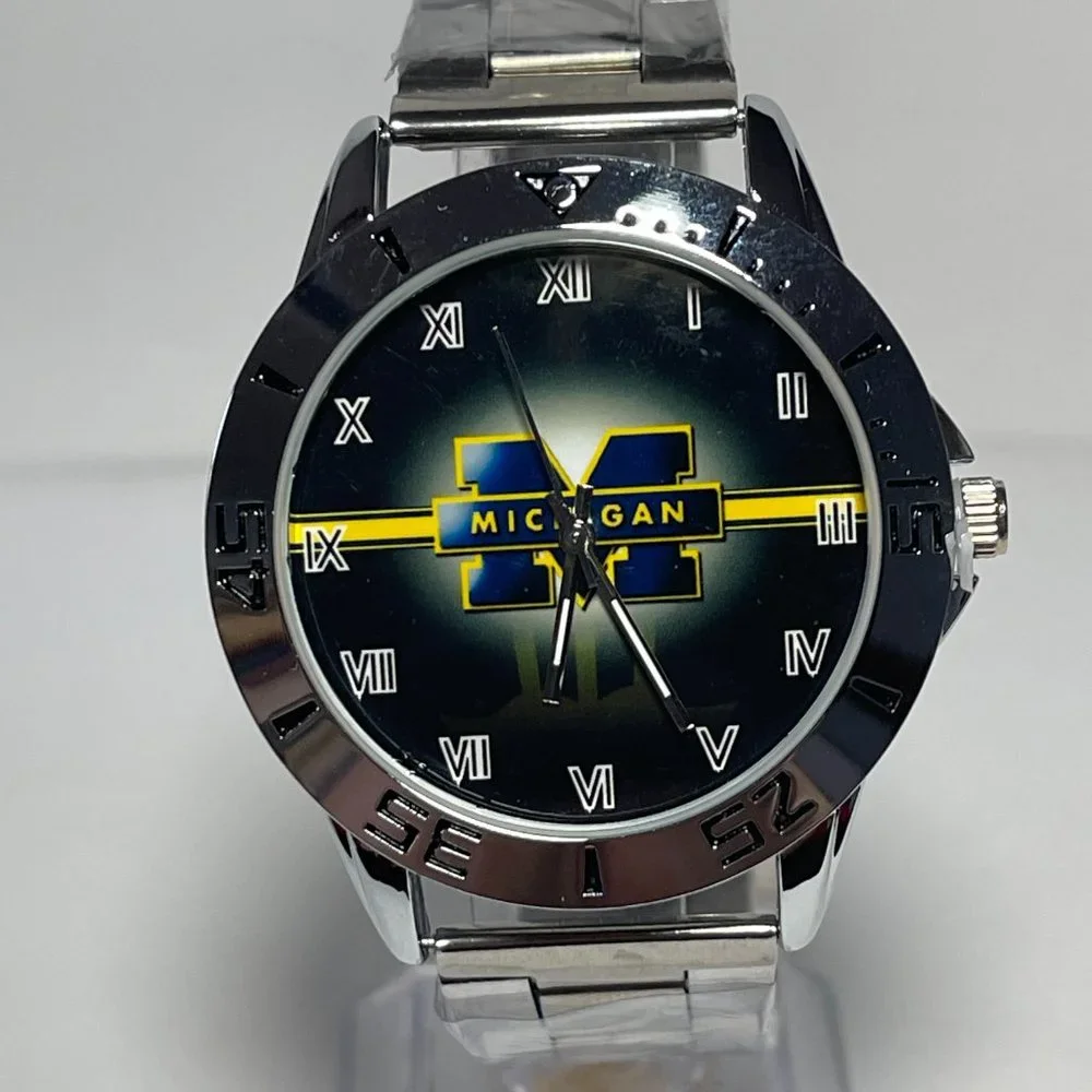 Michigan Wolverines NCAA Stainless Steel Men's Watch NEW!!